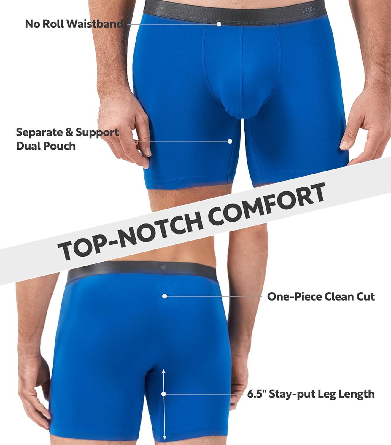 Separatec Mens Underwear with Pouch Moisture Wicking Rayon Made From Bamboo Underwear Men Breathable Boxer Briefs 3 or 6 Pack - Image 5