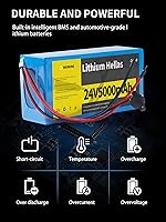 Vista 4 de Paquete de 2 baterías de litio de 24 V 5000 Ah con cargador de 29.4 V 1 A, batería recargable de 24 voltios para proyectos de bricolaje