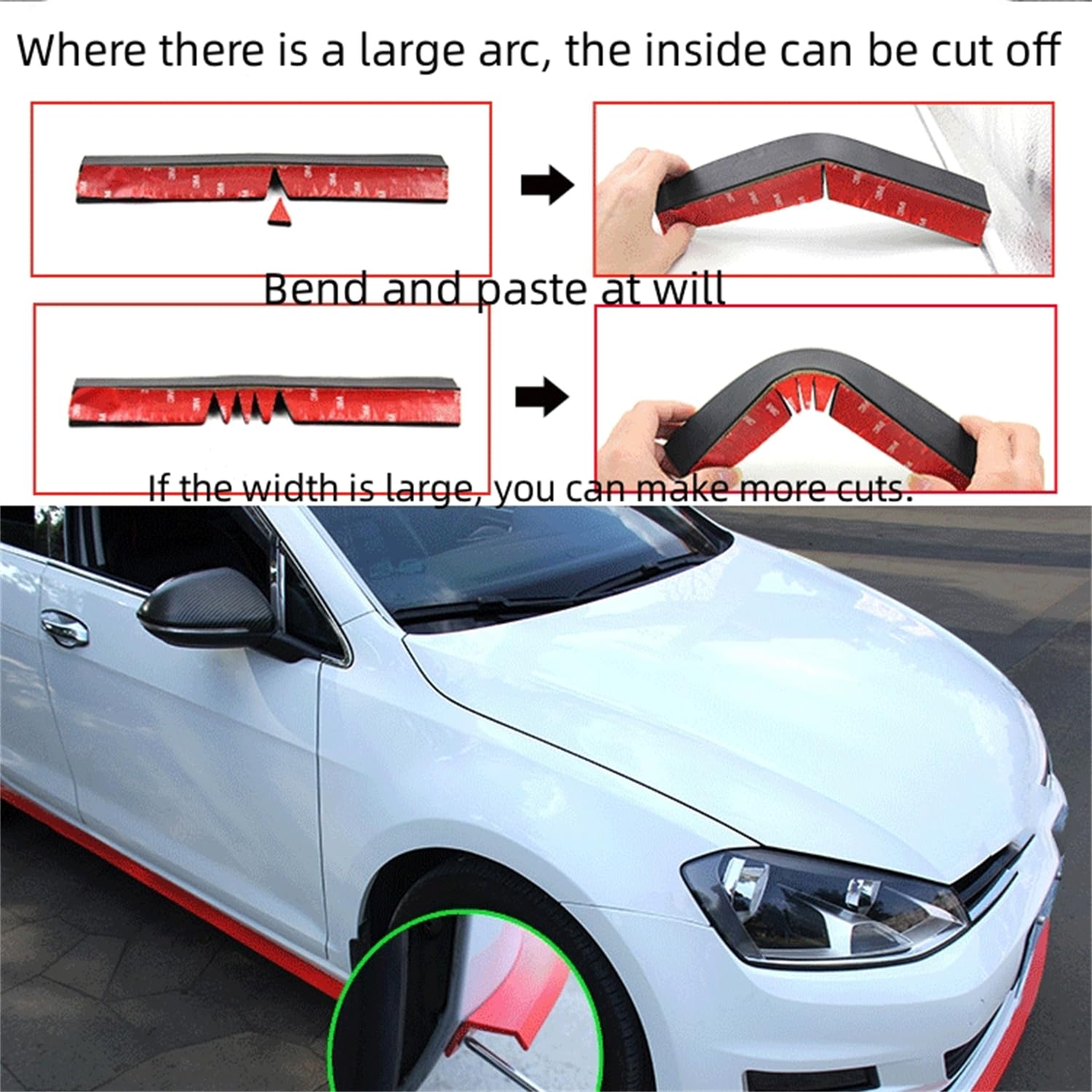 Auto Frontlippe Frontspoiler für BMW X5M F95 2020-2024,Auto Frontstoßstange Splitter Lip Spoiler Frontspoiler Protector Kits,A-Red