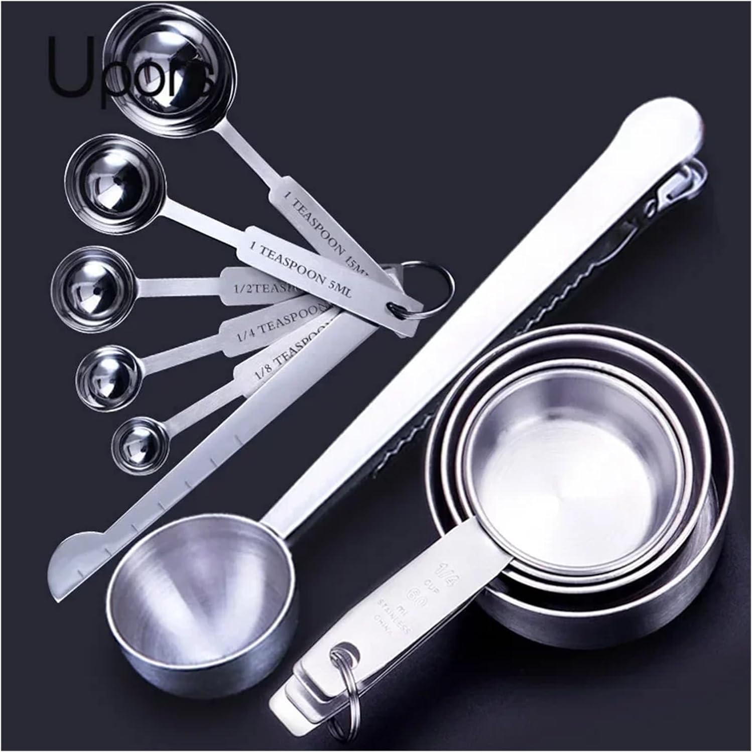 Measuring Cups Stackable Kitchen Spoon Set Stainless Steel And Spoons(10Pcs)