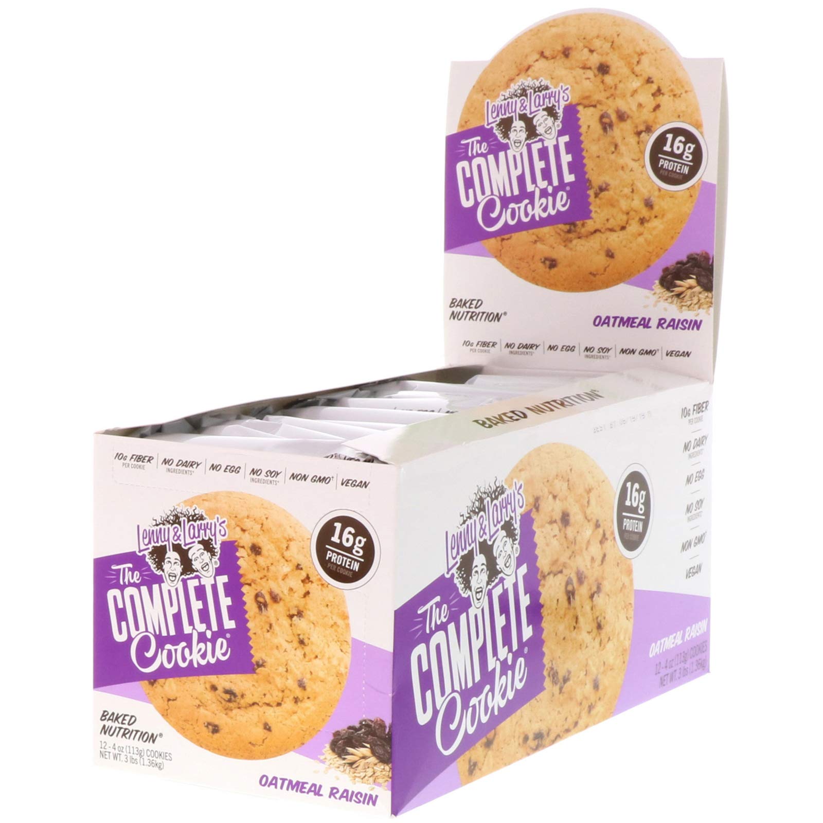 Lenny & Larry's The Complete Cookie (Oatmeal Raisin, 12 Cookies, 4oz/113g Each)