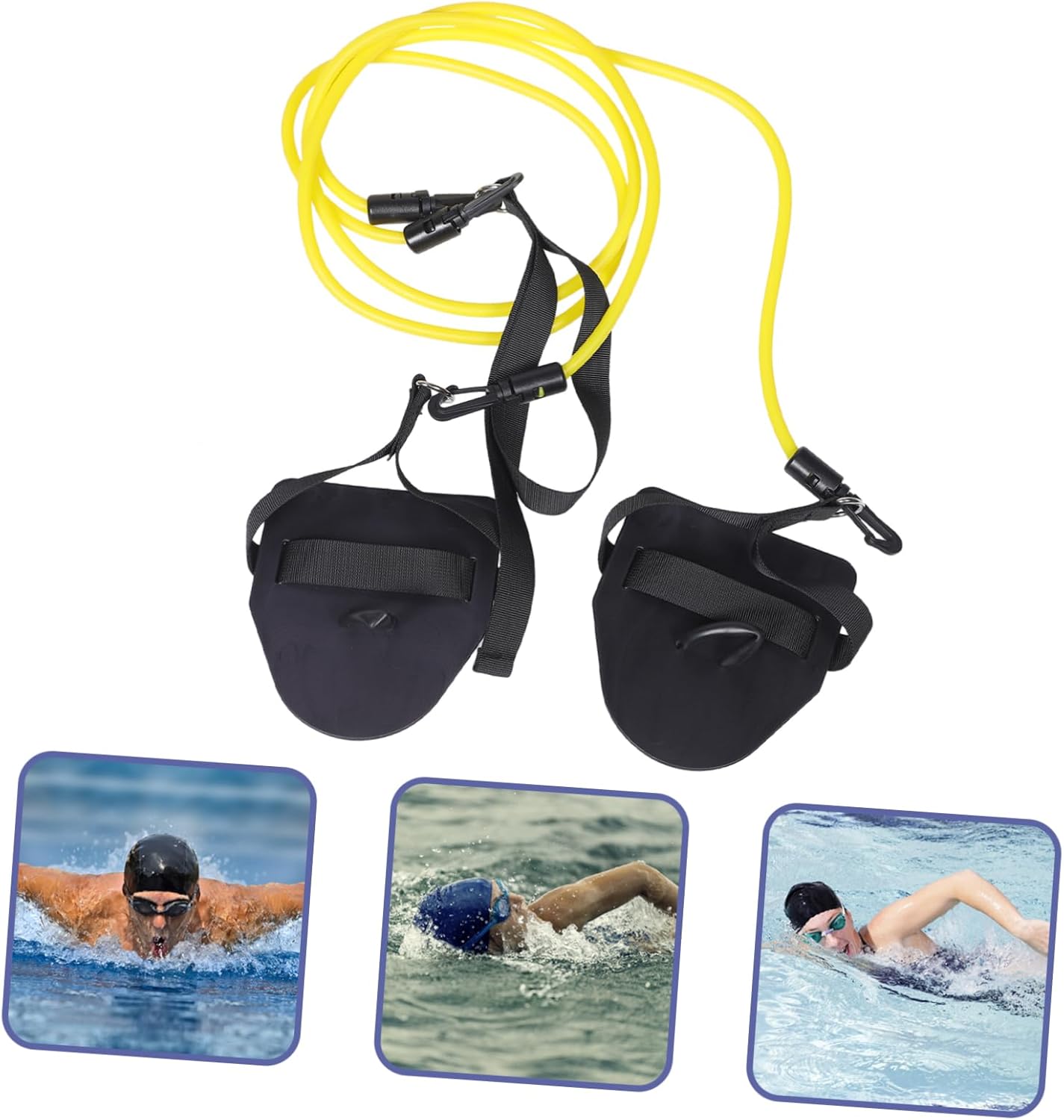 2pcs Elastic Band Swimming Lessons Resistance Wire Bungee Cord Swim Training Belt Swim Band Resistance Band Swimming Equipment Swimming Training Belt Swim Resistance Bands