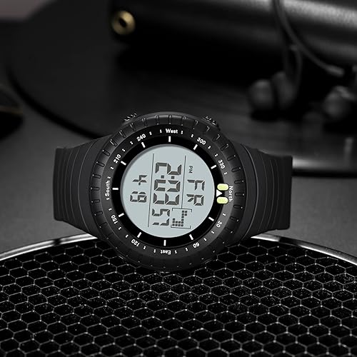 Miniatura 4 de findtime Reloj deportivo digital para hombre, pantalla LED impermeable, reloj militar de cara grande, electrónico resistente con alarma de cronómetro