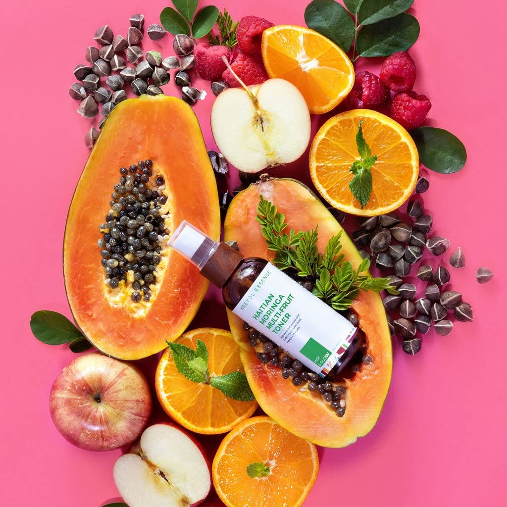 KREYÒL ESSENCE Haitian Moringa Multi-Fruit Toner, 2oz - Hydrates and Rebalances with CoQ10, Hyaluronic Acid and Fruits