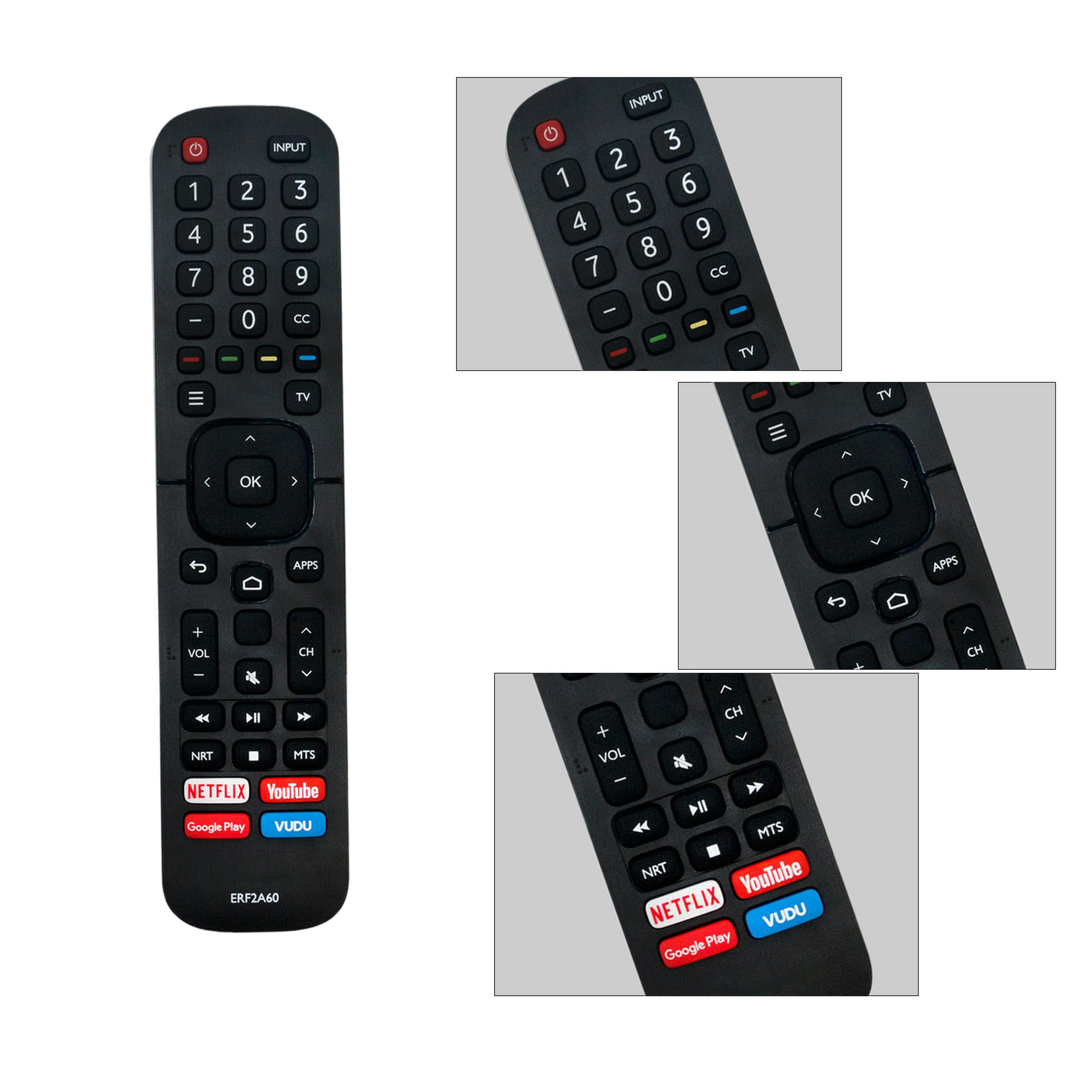Telecomando Ricambio ERF2F60G Per TV Hisense 4K - Modelli 32A5700FA, 40A35EEAS, HE32E5620FHATS E Compatibili