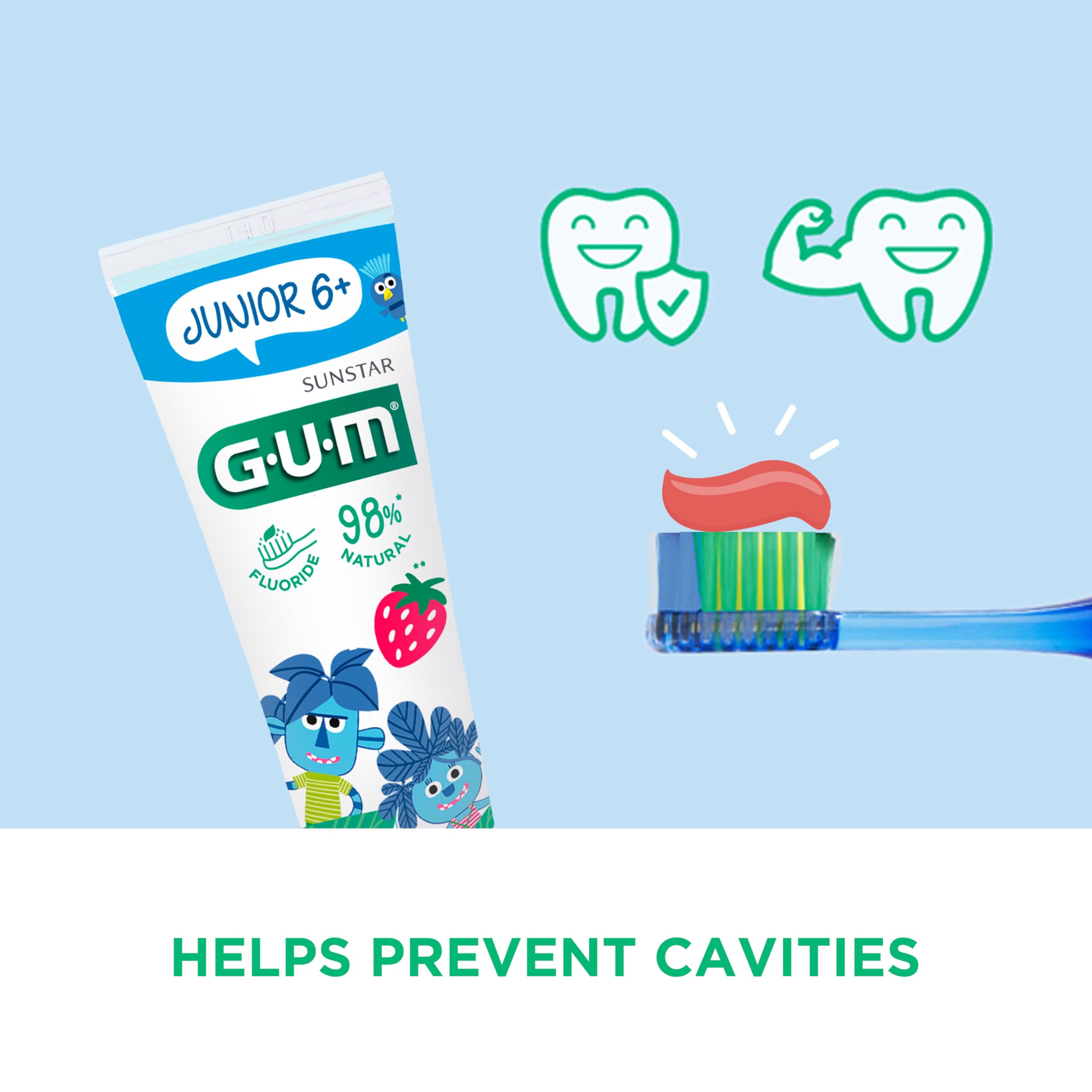 GUM Spazzolino da denti luminoso, timer lampeggiante, aiuta i bambini a spazzolare al momento giusto, setole morbide, ventosa, 1 pezzo, 4 x 1 pezzo (con 1 campione bonus)