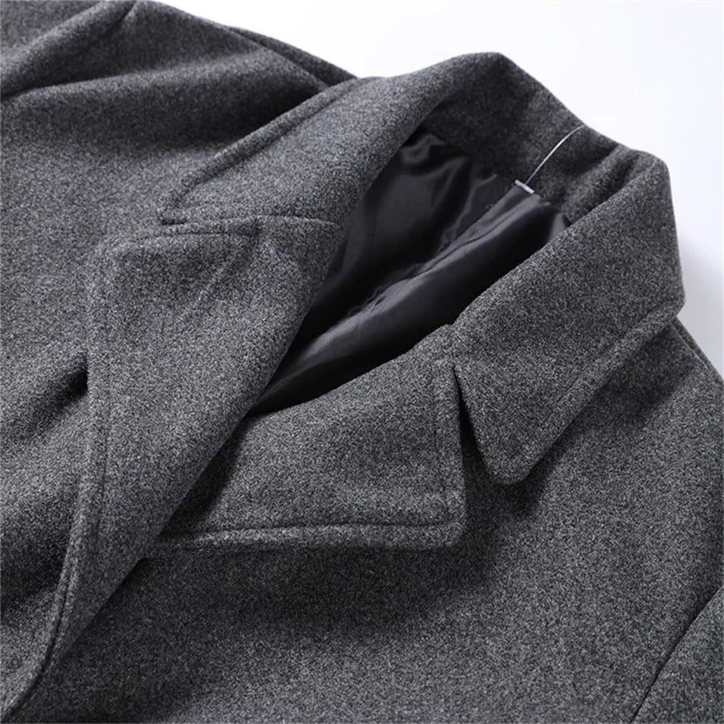Women's Elegant Thicken Woolen Overcoat Lapel Double Breasted Long Jackets Winter Comfortable Warm Trench Coat