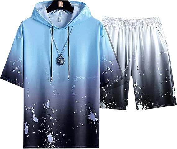 Amazon Ayistelu パーカー 半袖 上下セット メンズ ジャージ スエットウェア セットアップ ショートパンツ おしゃれ メンズ服 春夏 Tシャツ 人気 ジャージ上下セット 通販