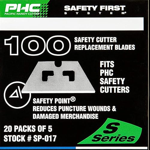 Miniatura 4 de Pacific Handy Cutter SP017 - Hoja de punto de seguridad para cortadores de seguridad PHC, paquete de 100, bordes afilados, cuchillas de afeitar de