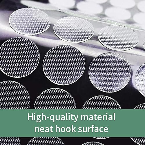 Miniatura 8 de Puntos autoadhesivos, 600 unidades (300 pares) de 0.78 pulgadas de diámetro, parte trasera adhesiva transparente con adhesivo, puntos de gancho y