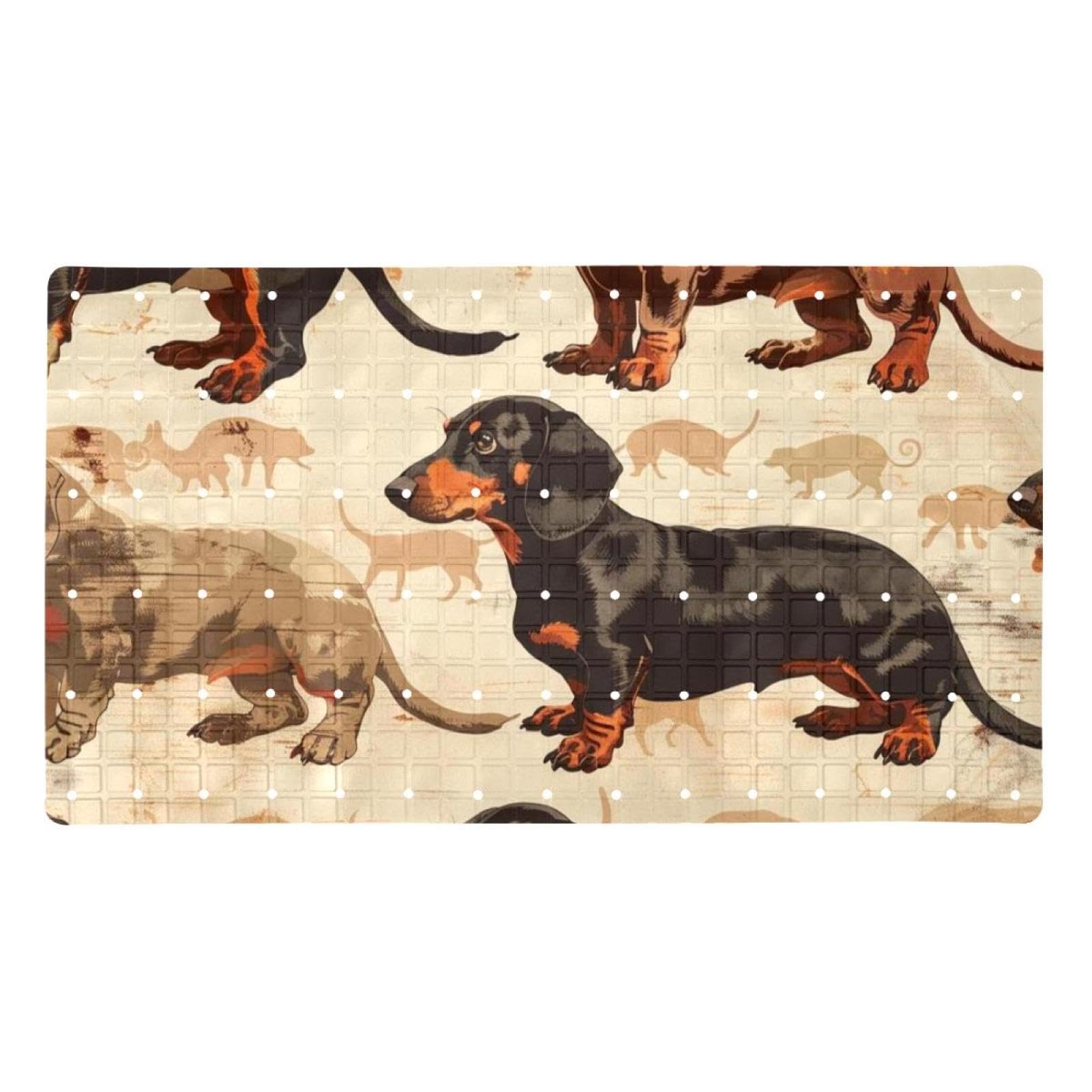 Tapis de bain antidérapant pour chien pour éviter les glissades du teckel