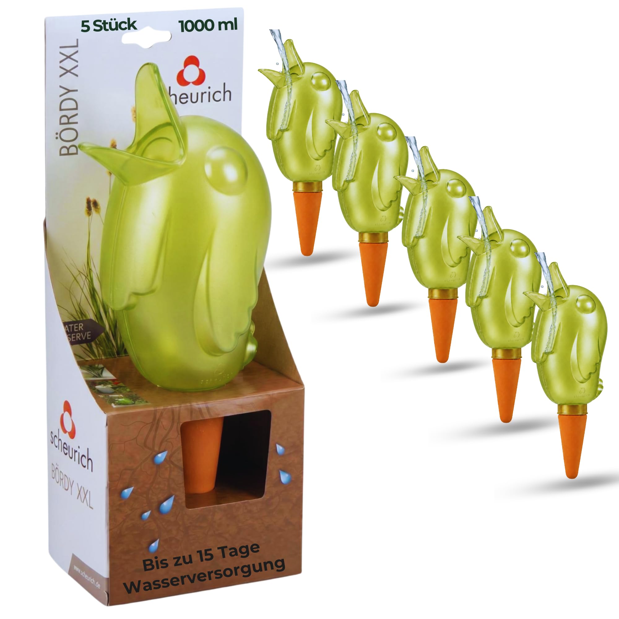SCHEURICH bördy dispensador de Agua de riego riego Bola Verde Transparente & Pearl
