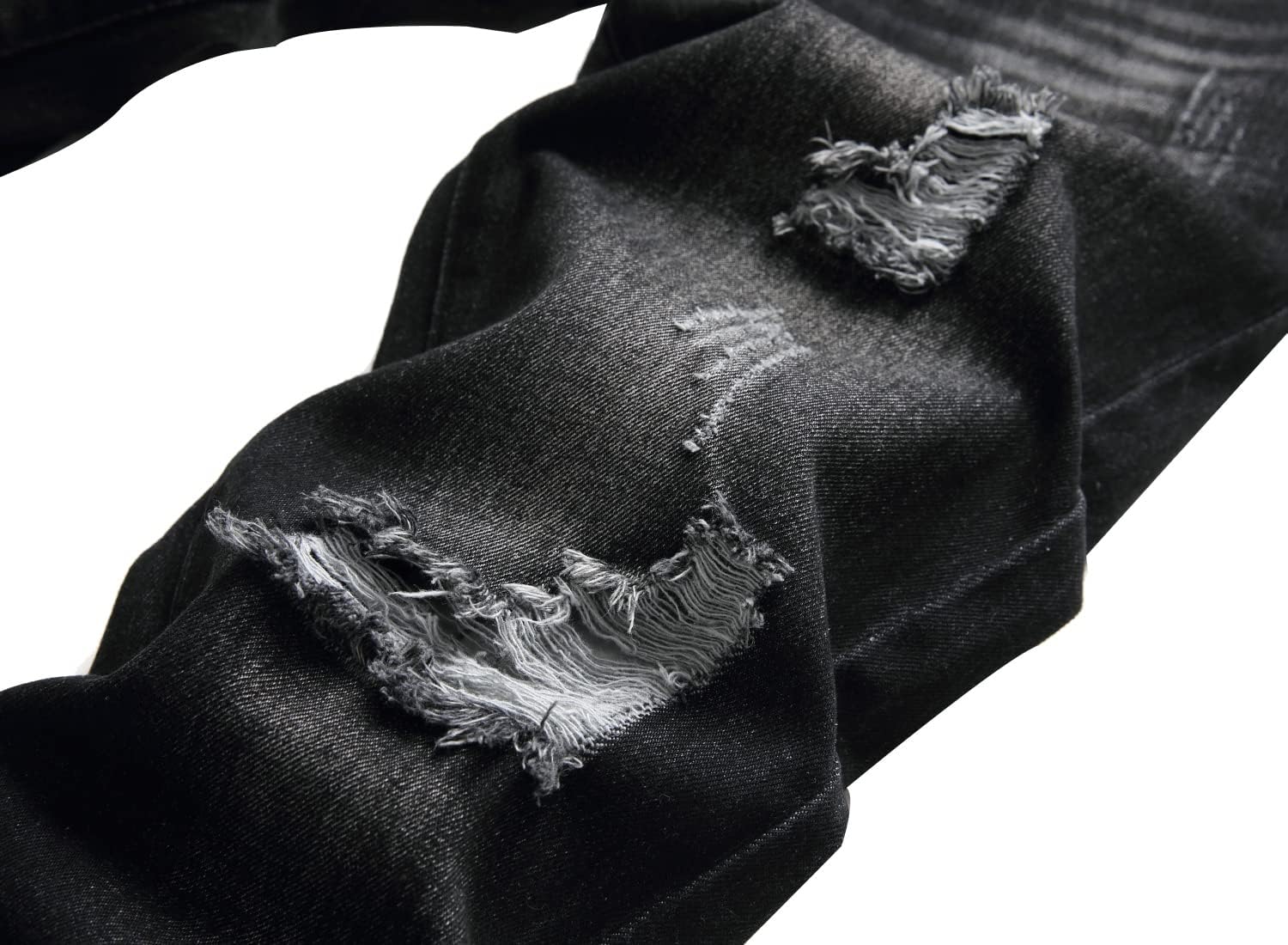 LAMKUKU Men's Ripped Jeans Slim Fit Casual Distressed Denim Pants - Image 2