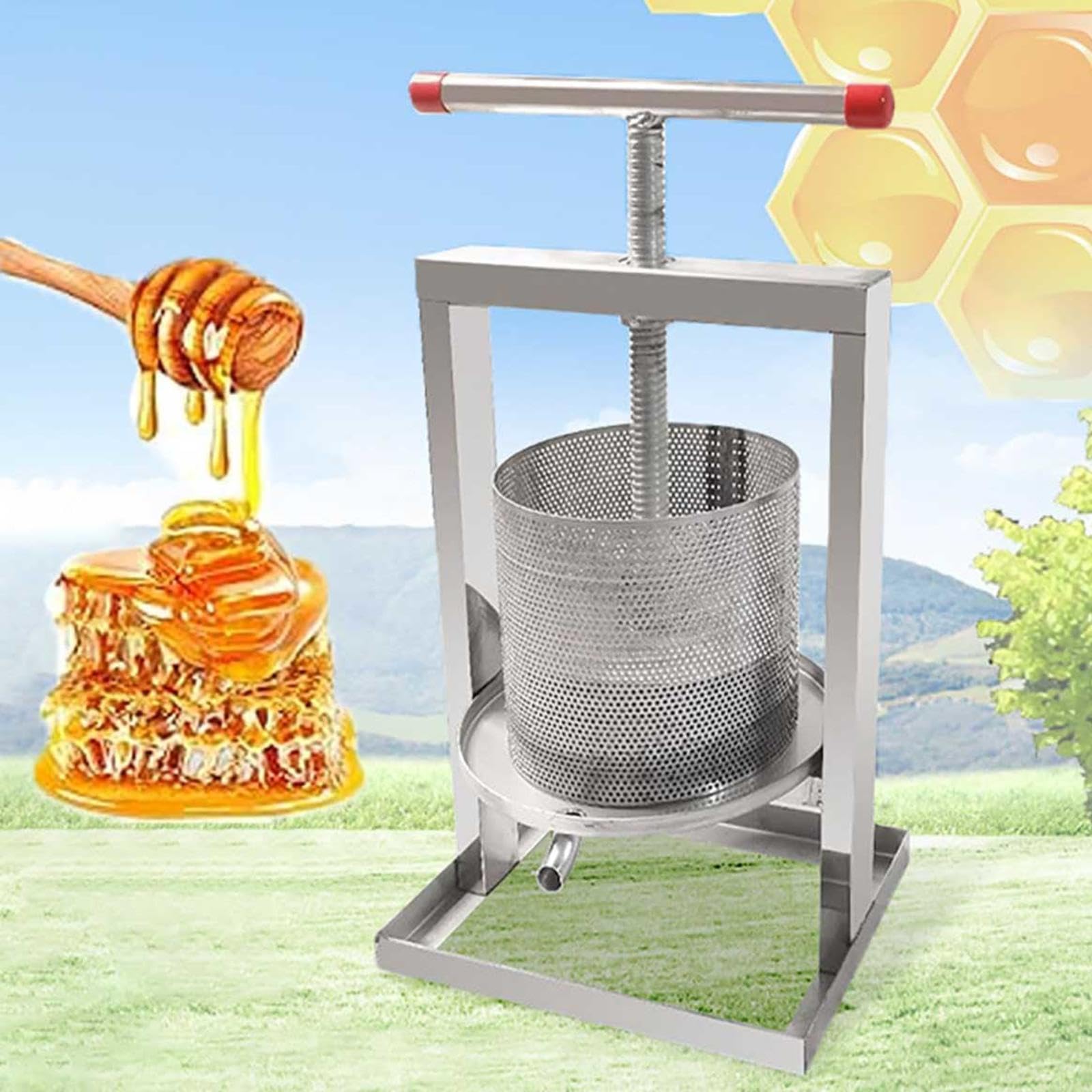 smielatore per apicoltura Pressa per miele in acciaio inox large bee honey press extractor Attrezzatura apicoltura per estrarre il miele forniture api miele,vino,frutta,cera,2L