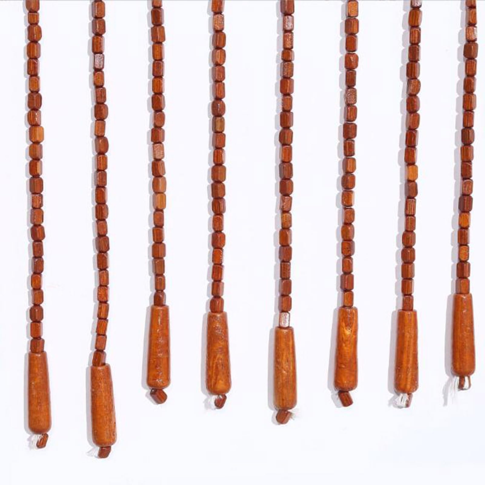 Rideaux en perles de bois de bambou naturel, panneau de rideau anti-mouches suspendu 90 x 220 cm, rideaux séparateurs de décoration rétro, panneaux de rideaux en perles for entrée de couloir de pièce
