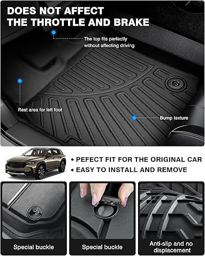Vista 87 de Powerty Alfombras resistentes para BMW X3 2018 a 2024 y BMW X4 2019 a 2024, a medida para accesorios de X3 y X4, de elastómero termoplástico 3D