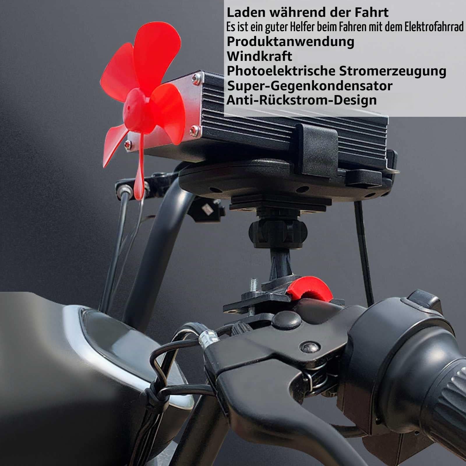Solarstrombank, Wind Range Generatoren Automatisches Aufladen Von ElektromotorräDern Und Elektrofahrzeugen, Usb-Handy-Ladefunktion Wasserdicht Windkraft-Solarstrom-Generator