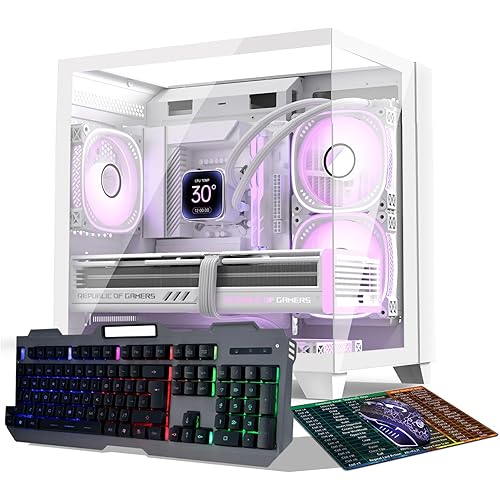 Gaming PC Desktop Computer,Intel Core i7 Desktop,Operating at A Frequency of 3.4GHz,GTX1660Super Graphics Card with 6GB GDDR6 Video Memory,16GB RAM, 1TB NVME SSD,WiFi 5.0,RGB Fan x4,White