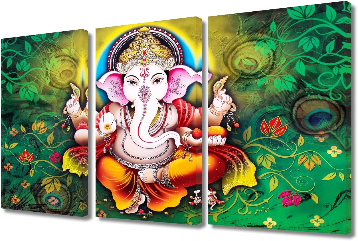 Amazon.com: TUMOVO Ganesha Wall Art for Bedroom Hindu Elephant God ...