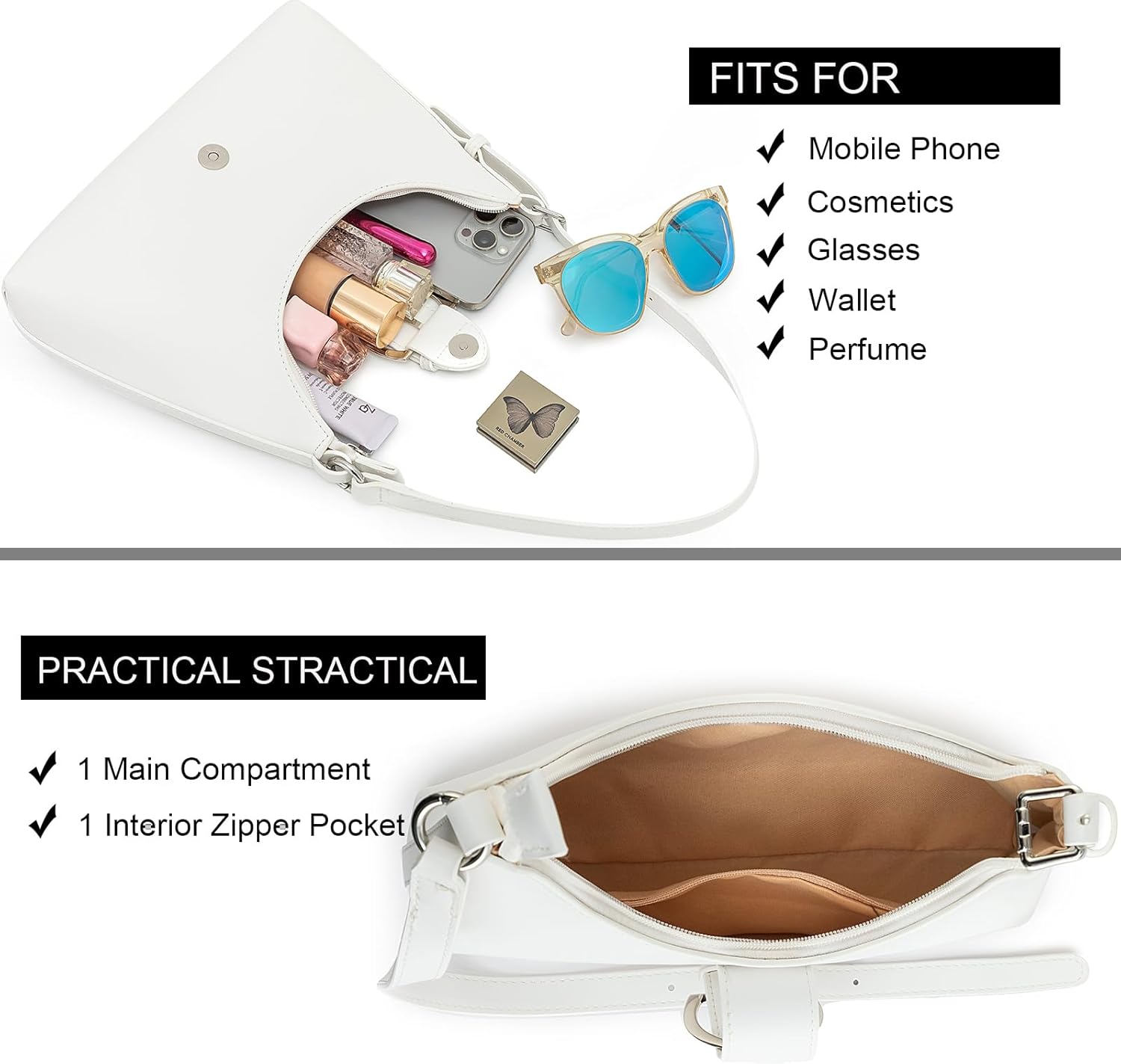 NIUEIMEE ZHOU Shoulder Bag for Women Retro Vegan Leather Tote HandBag Crossbody Bags Underarm Purses - Image 4