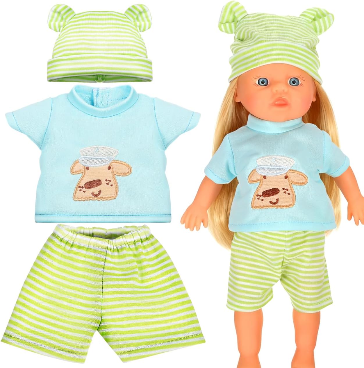 Toyvian 10 Inch Newborn Baby Doll Clothes with Hat Set Baby Doll Outfits Reborn Jumpsuit Romper Cute Clothing Accessories Sleeping Bag Newborn Girl Boy Stuff