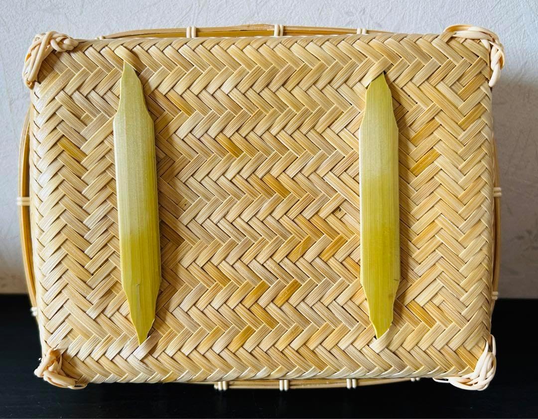 竹かご鞄 大 革手/買い物かご大 革手 －白/竹かご/かごバッグ/