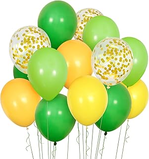 Bealif Globos amarillos y verdes, 12 pulgadas, paquete de 30 globos de látex amarillo lima, verde lima, amarillo y verde, decoraciones de cumpleaños para niños y niñas, decoraciones de cumpleaños,
