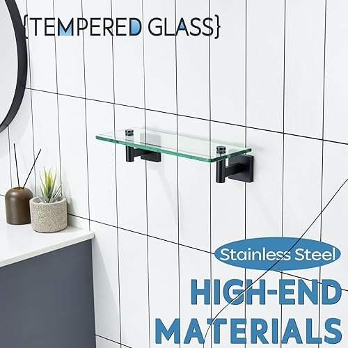 Miniatura 54 de KOKOSIRI Estante flotante para baño, estantes de montaje en pared de 16 pulgadas para dormitorio, sala de estar, cocina, estante colgante pequeño de