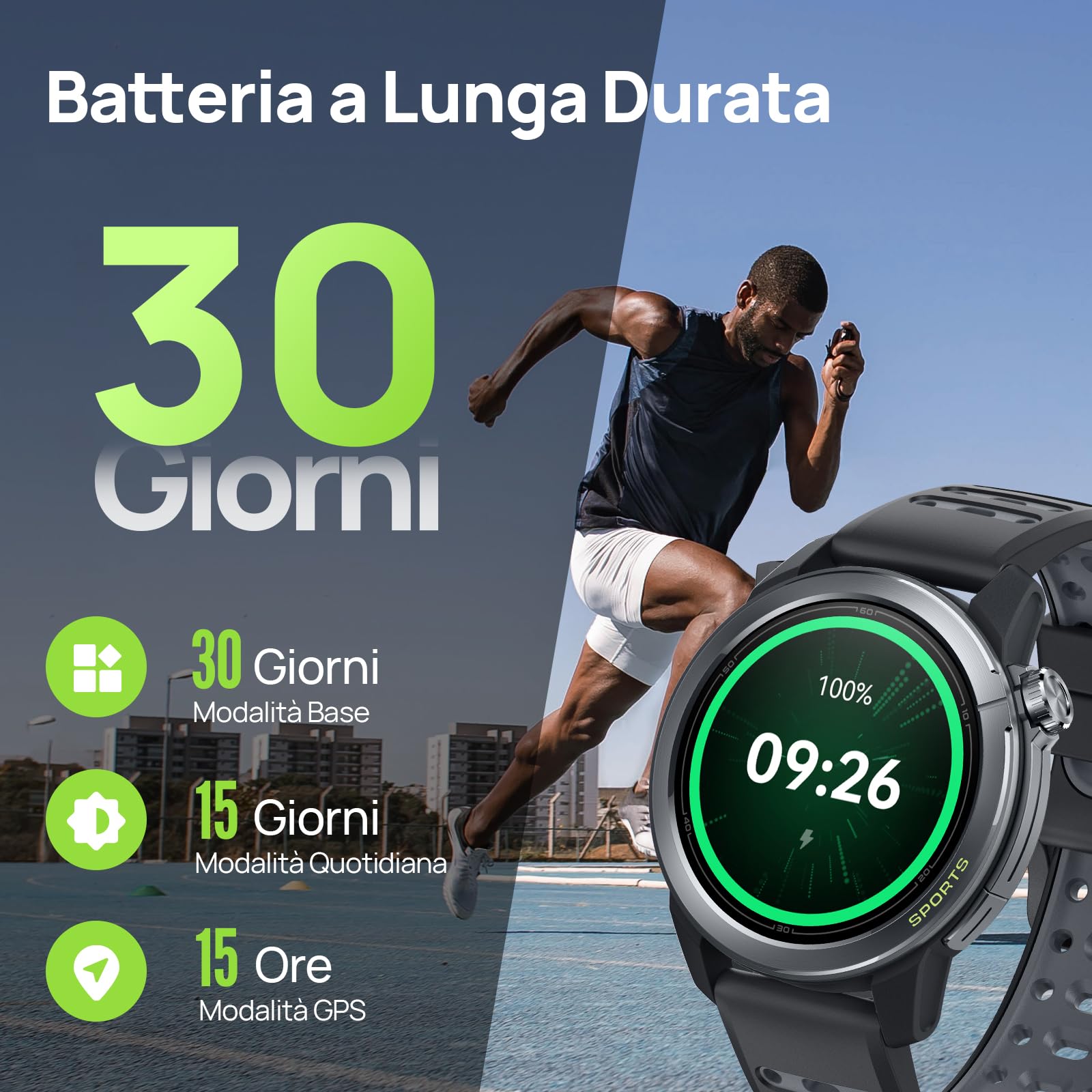 Mibro GS Active 2 Smartwatch Uomo Donna per Corsa, GPS, 5ATM, Grigio Scuro