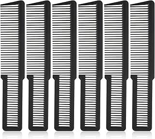6 Pcs Hair Cutting Comb for Women, Professional Barber Combs Hair Styling Combs Set, Cutting Combs for Hair Stylist, Clipper Comb Hairstylist Hair Comb for Men Home Salon(Black)
