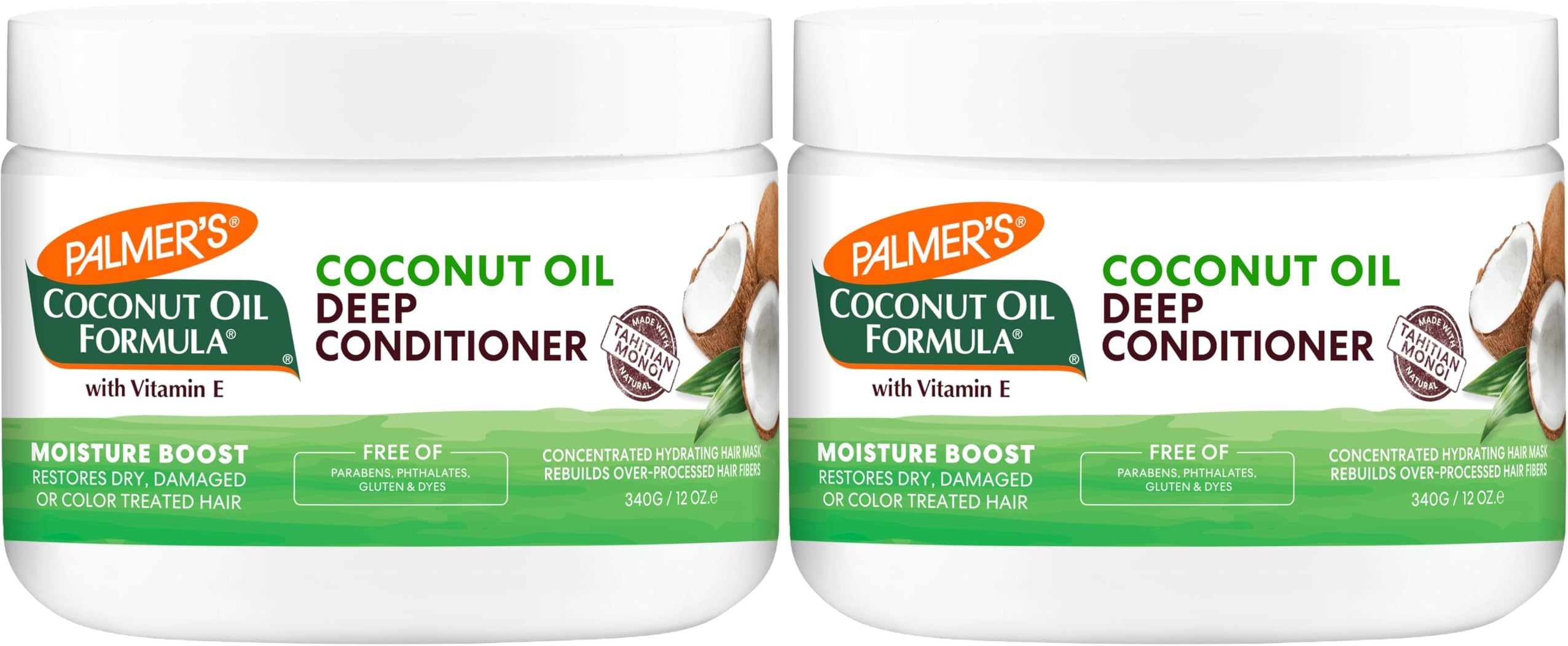 Palmer's Coconut Oil Formula Moisture Boost Deep Hair Conditioner, 12 Ounce (Pack of 2)