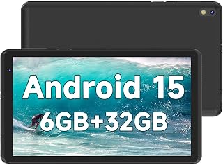 BYANDBY Tablet 7 inch Android 15.0 Tablet, 6GB+32GB ROM (1TB Expand), Quad-Core, WiFi, GMS, Dual Camera, Educational, Games (Black)