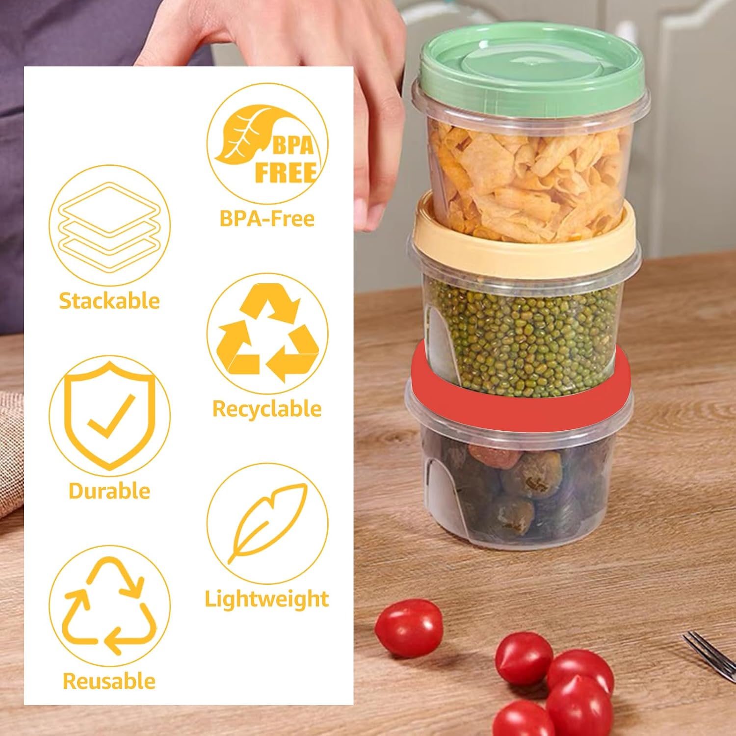 3 Recipientes Para Pizza De 12 Pulgadas Con Tapa - 2 Compartimentos, Material ABS, Reutilizables, Ideales Para Comida Y Postres