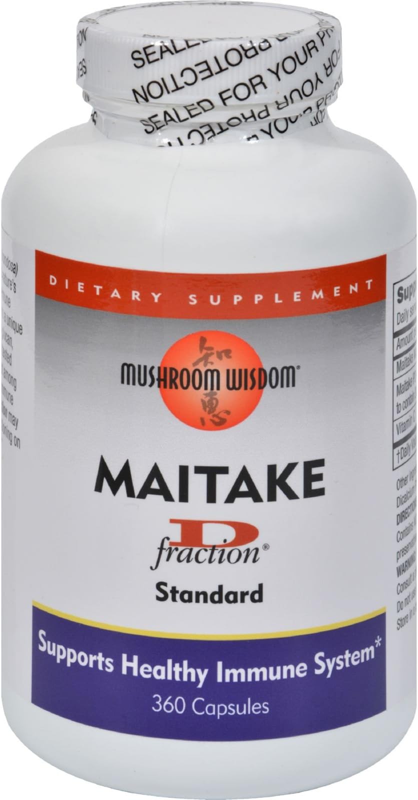 Mushroom Wisdom D-fraction - 360 Capsules, Health Supplements, Immune System Gluten Free