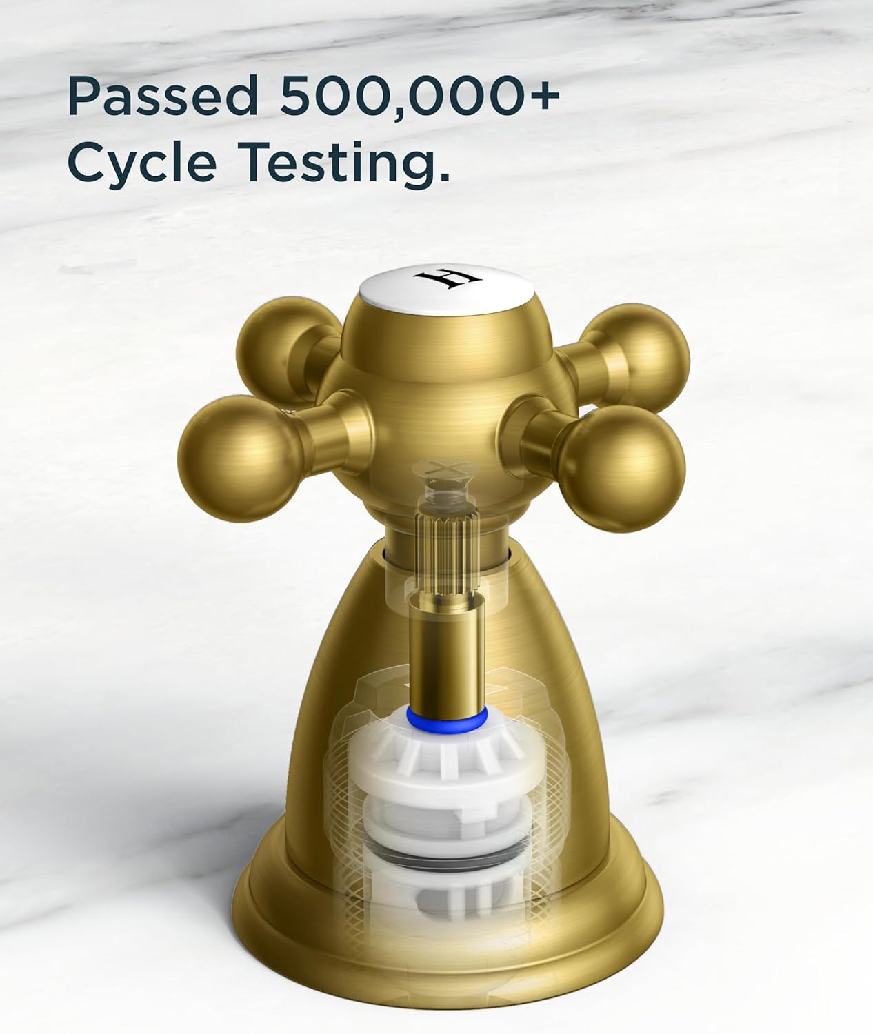 FORIOUS 3 Hole Vintage Bathroom Faucet Brushed Gold, 2 Handles 8 Inch Widespread Antique Brass Bathroom Sink Faucet for Vanity RV Farmhosue, with Metal Pop Up Drain and Supply Lines - Image 5