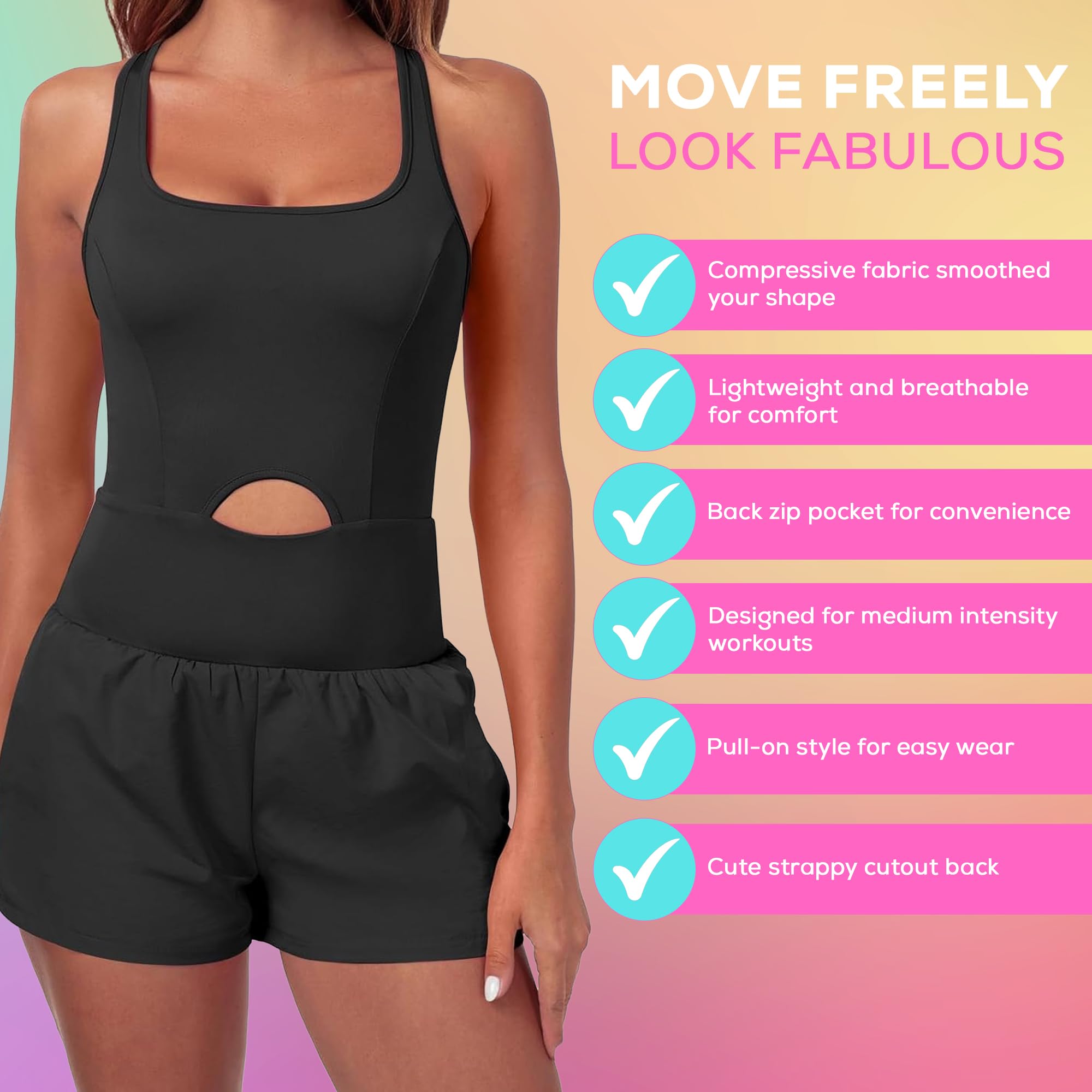 Combinaison athlétique pour femme - Grenouillère de mouvement libre - Tenue d'entraînement de yoga et de gym - Preppy Athletic Righteous Onesie