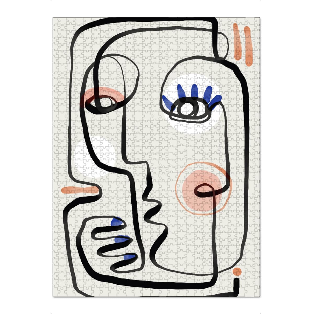 artboxONE-Puzzle XXL (1500 Teile) Abstrakt Frau Mit Nagellack - Puzzle Gesicht dekorativ Fineliner