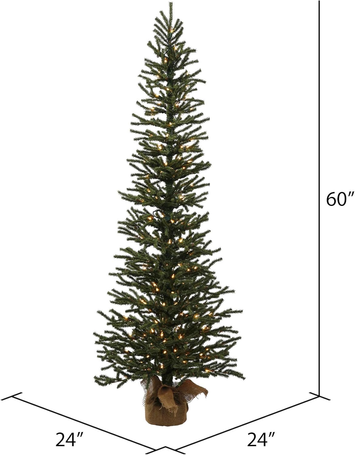 Vickerman 5' Mini Pine Artificial Christmas Tree - Unlit - Seasonal Indoor Home Decor with Decorative Burlap Base - Reliable and Durable - Realistic Tree
