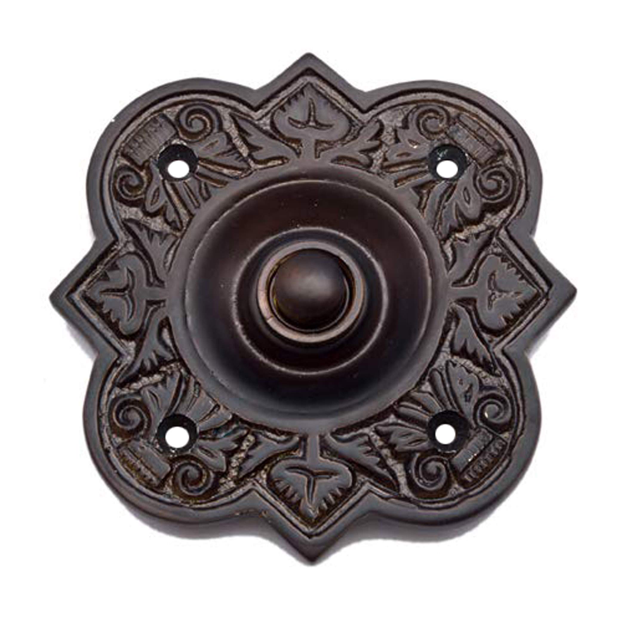 Antique Brass Bell Push - Parshandatha Design -3