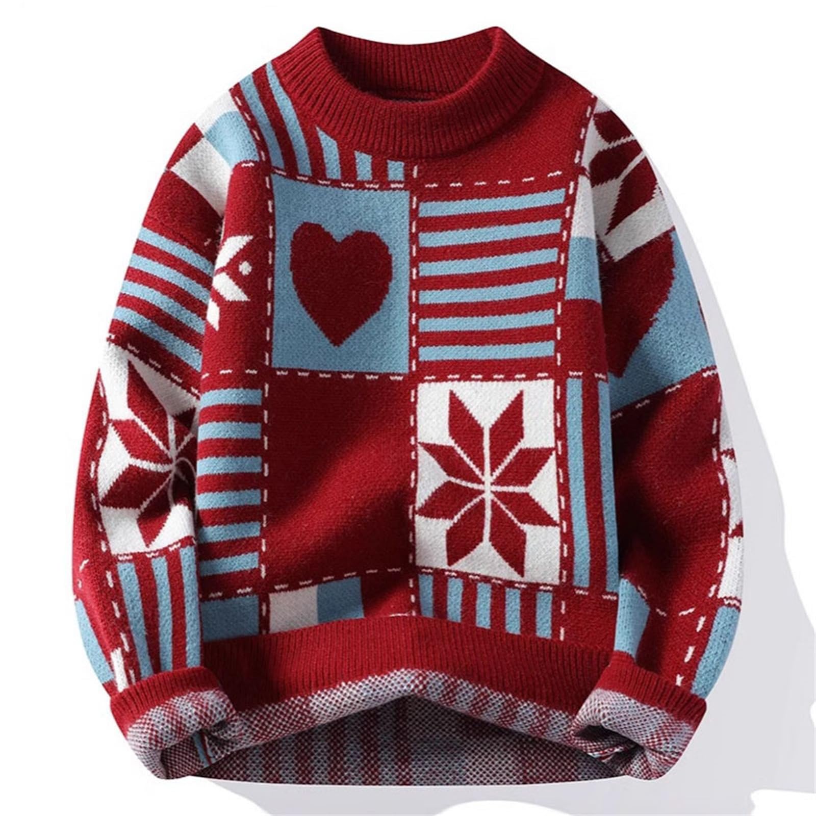 Maglioncino Natale Uomo, Maglia Natalizia Uomo Maglioni Natalizi Divertenti Babbo Natale Renne Brutto di Natale per Uomo Maglione Uomo Inverno Caldo Maglioni Natalizi Famiglia Pullover Uomo
