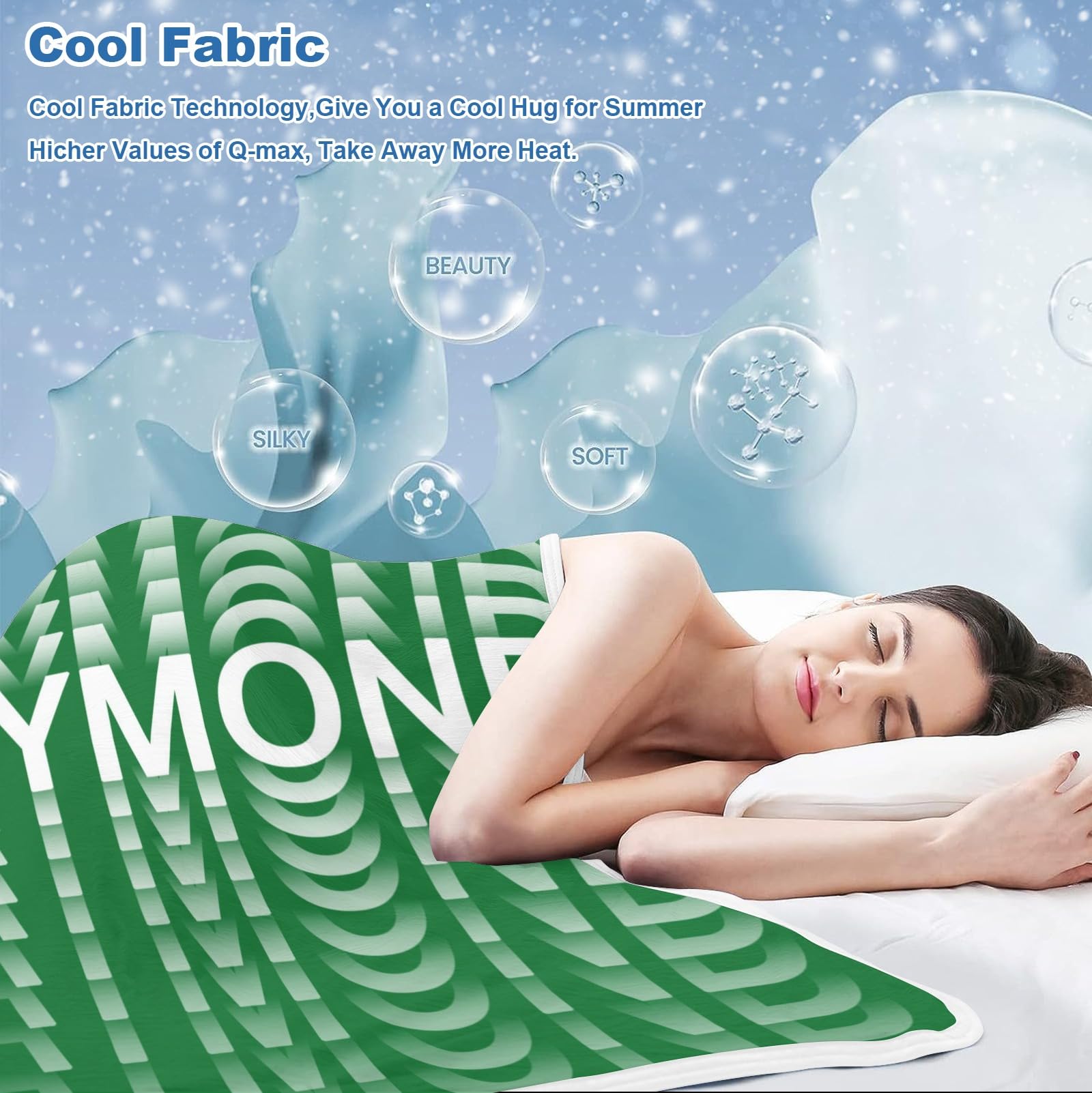 GoTussWO Custom Text for Couple Family Friends Adults Forest lanket That Stays Cool All Night, Cooling Bedding for Hot Sleepers,30x40Inch