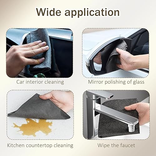 Miniatura 2 de Paño de limpieza mágico grueso, paño de limpieza de microfibra reutilizable, sin rayas, multiusos, no raya, para cocina, ventanas, espejo, vidrio,