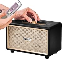 Vista 9 de Altavoces Bluetooth Vintage con Tecnología de Graves Mejorados, Inalámbricos y Entrada Auxiliar de 3.5mm para Celular, Alimentados por AC