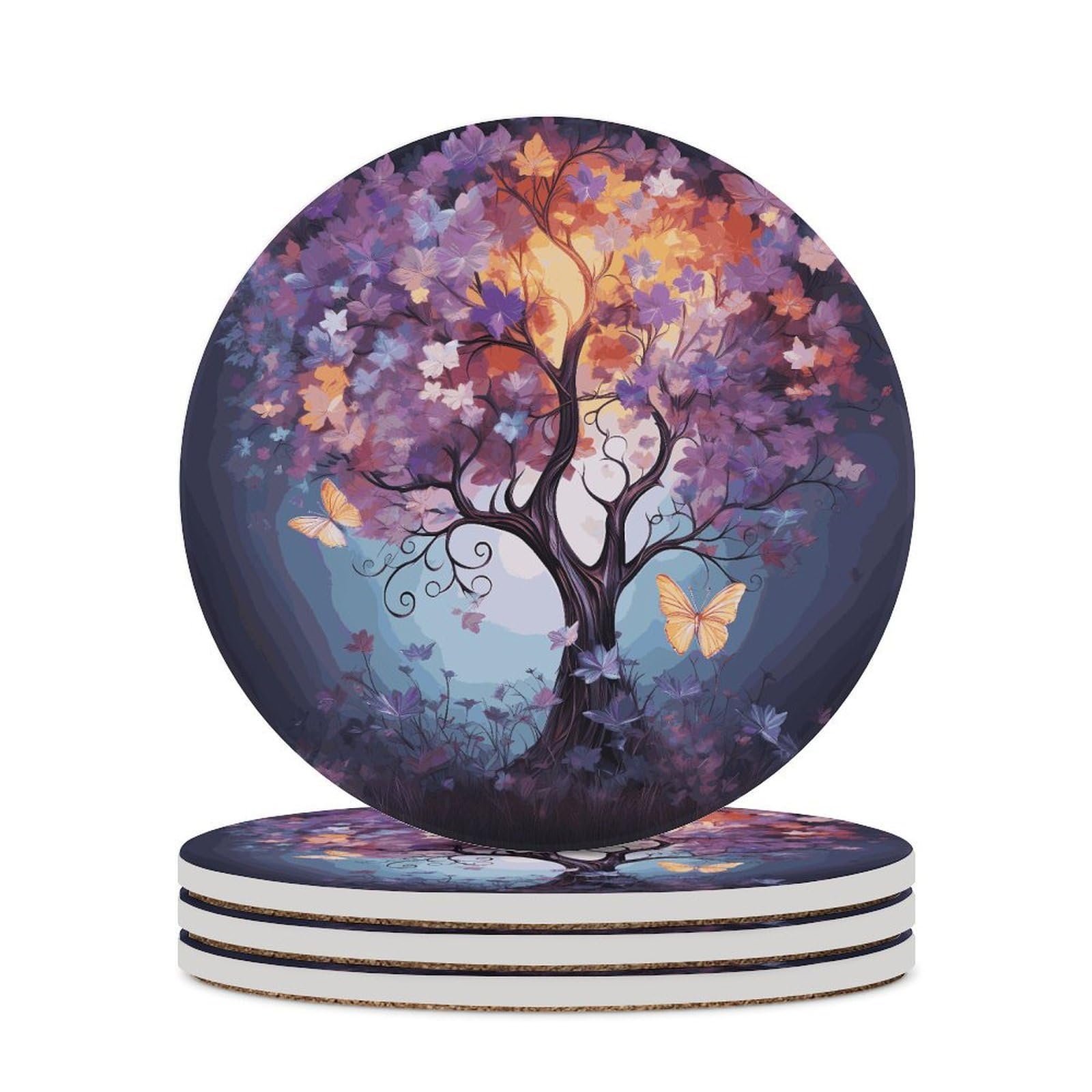 Dessous de verre anti-trace en céramique absorbante, lot de 4 pour préserver les meubles