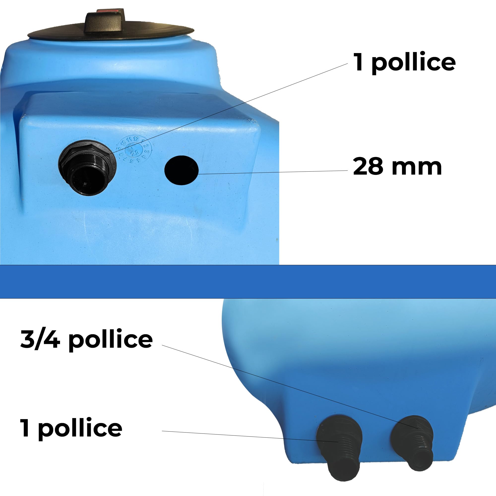 ESTO Serbatoio Acqua per Acqua Potabile 300L - 500 L, Cisterna Blu in Polietilene per Uso Esterno Predisposizione Rubinetto, Resistente Made in Italy Atossico (300 Litri)
