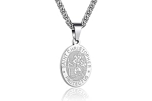 Saint St Michael/Christopher/Jude/Benedict/Joseph/Anthony Medal Necklace for Men