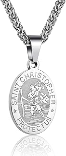 Sponsored Ad - Saint St Michael Christopher Joseph Jude Anthony Benedict Medal Necklace for Men Boys Religious gift