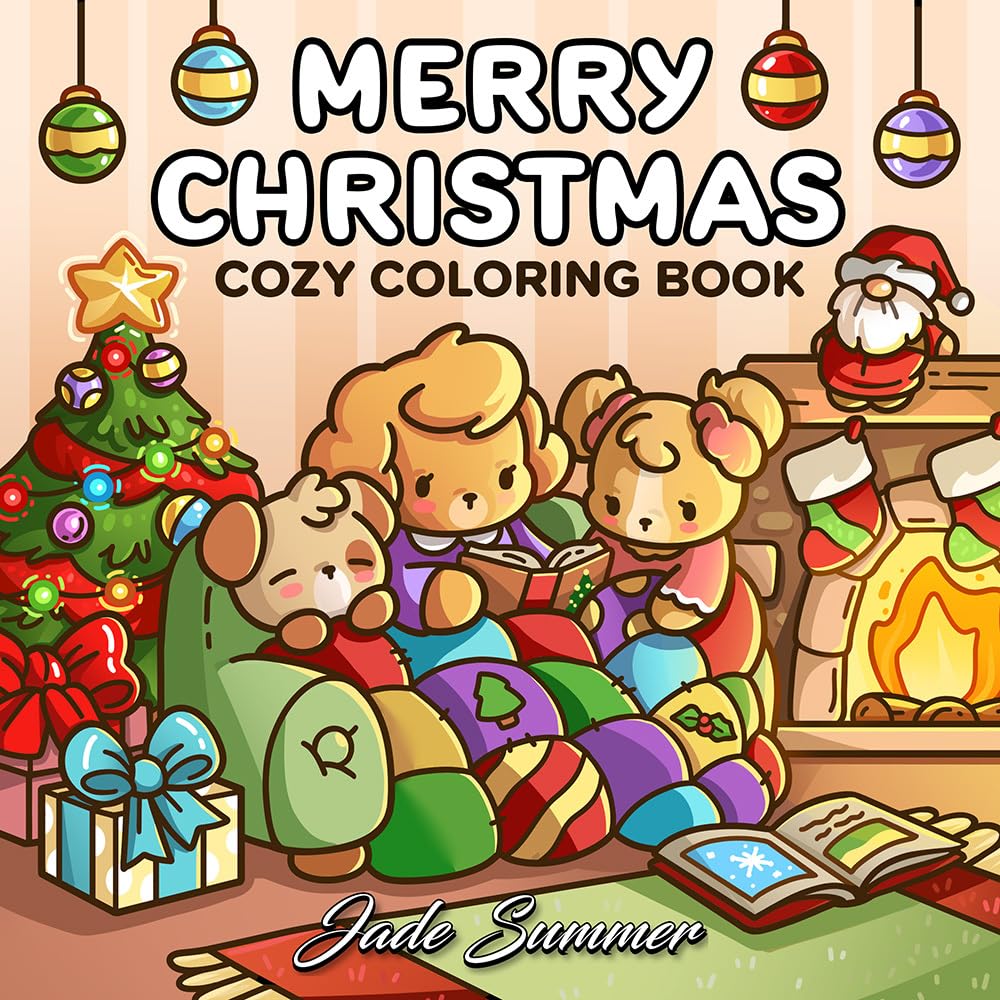 Merry Christmas: Cozy Coloring Book for Adults and Teens with Adorable Characters and Cute Holiday Scenes for Relaxation