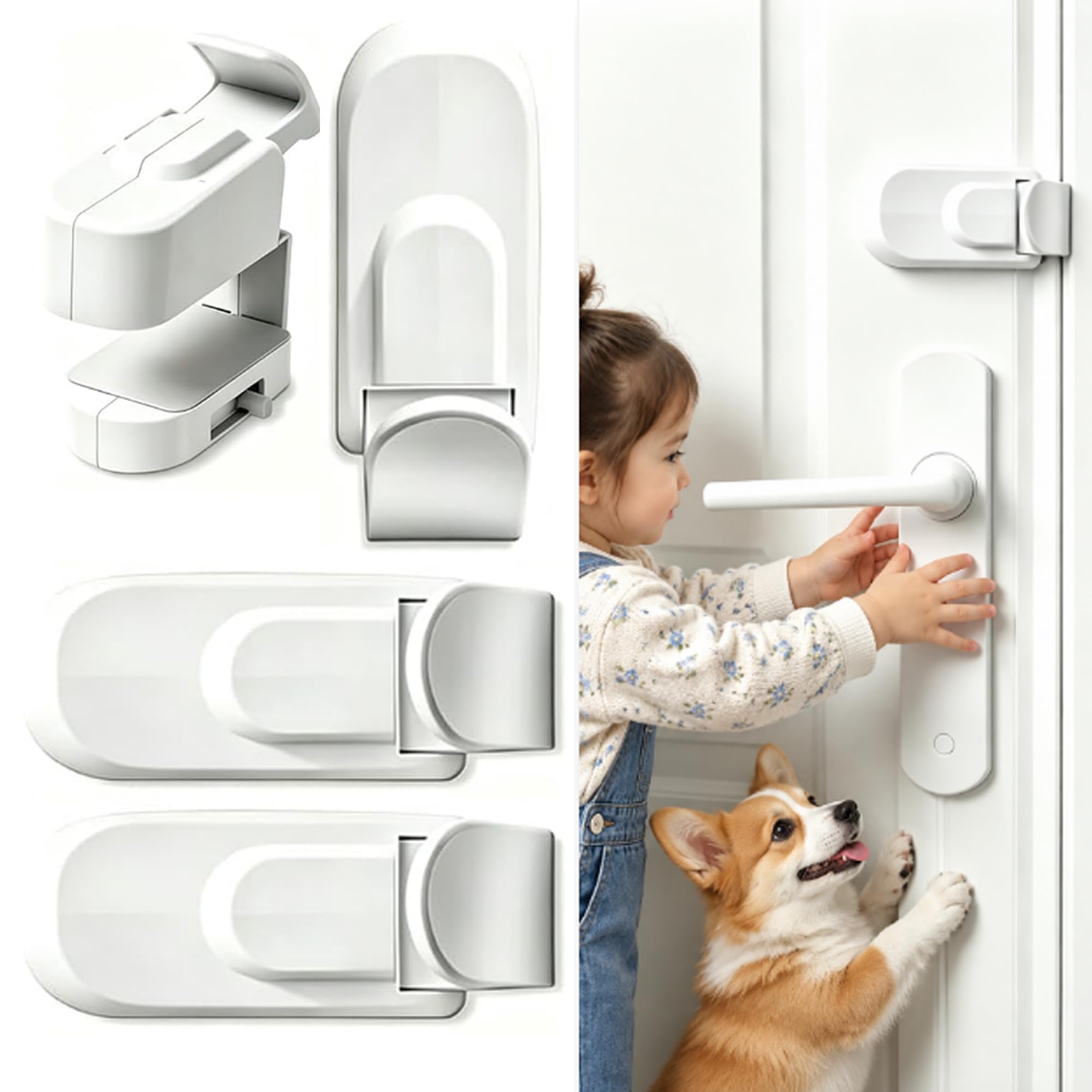 Huglock - Hug Lock Child Proof Door Lock,Automatically Locks Upon Closing，3