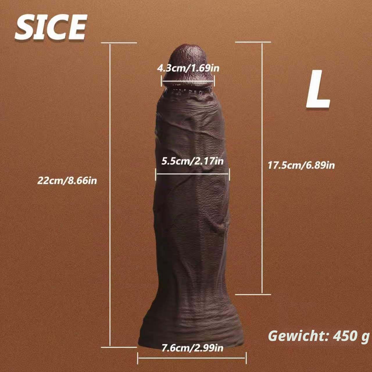 22cm Extra Dick Anal Dildo XXL - Flüssigsilikon Dildos mit Starker Saugnapf,Riesen Dildo Groß Anal Plug Analdilos Herren,Analkugeln Buttplug Diloschwanz Analplug für Frauen Männer (L)